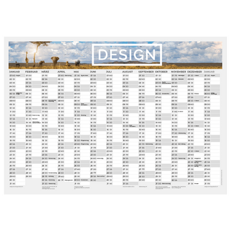 Jahresplaner DIN A7 quer (105 x 74 mm), 4/4 beidseitig farbig
