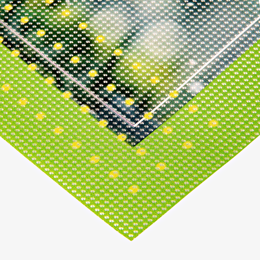 Bedruckte Mesh-Plane, winddurchlässig und plano geschnitten