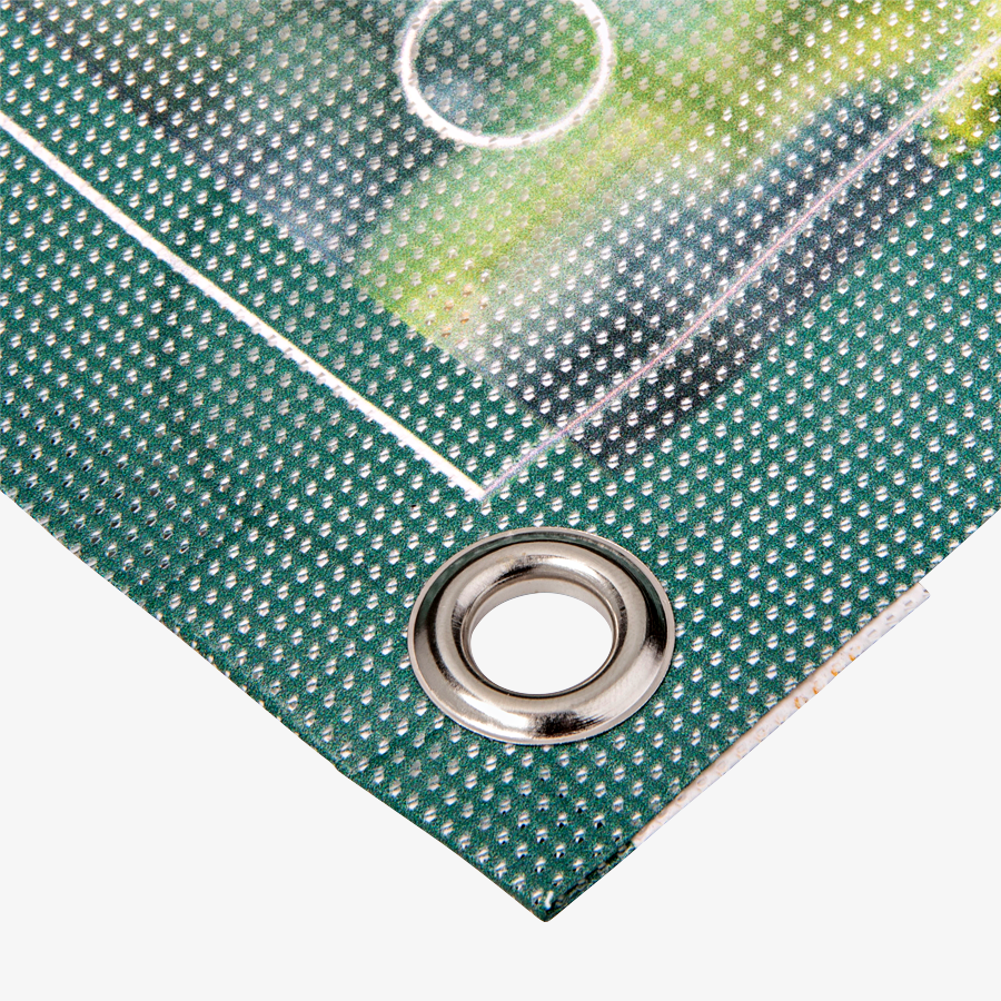 Umsäumte Mesh-Plane mit Ösen aus Nickel zur Befestigung
