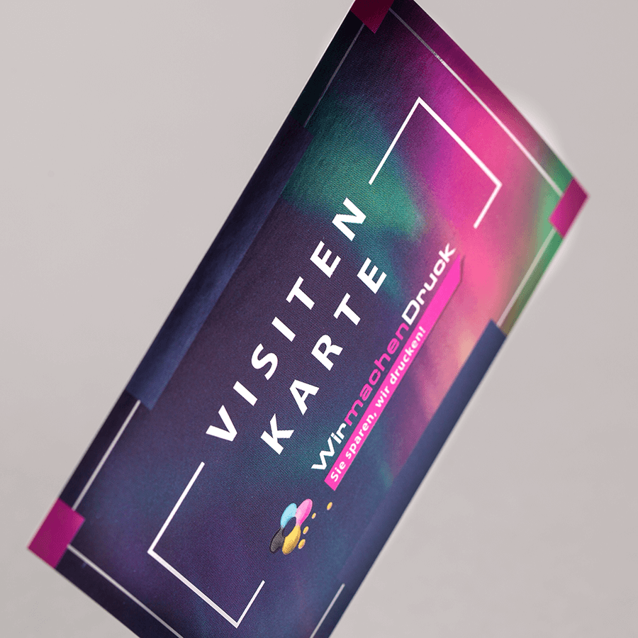 Visitenkarte mit Chromeffekt vollfarbiger Druck