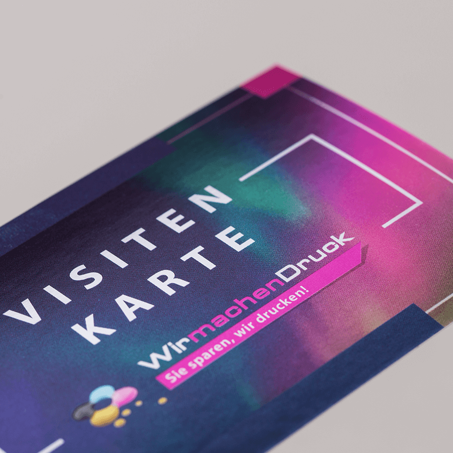 Exklusive vollfarbige Visitenkarten mit Chromeffekt 